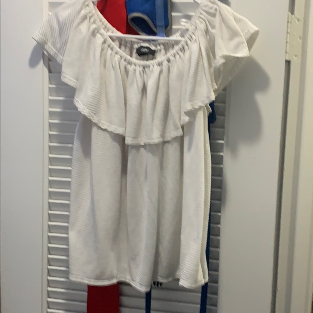 Over the shoulder blouse great with jeans